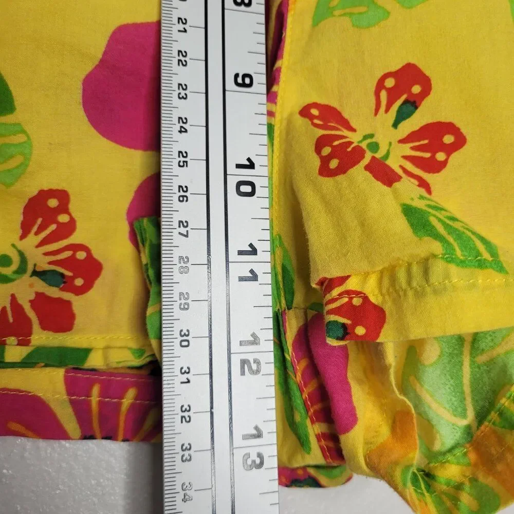 Y2k Joe Boxer yellow green pink tropical floral print pull on boxer shorts xl